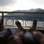 Time to relax as the sun disappears behind the coastline