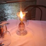 Candle lit dinner in the street