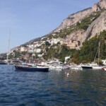 View of coastline whilst travelling to Positano