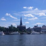 The view across the river from the jetty before we departed.