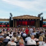 People taking their seats before the big show begins.