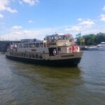 The boat we thought we would be going on before it passed us and stopped at another jetty.