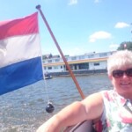 Super mum enjoying the river trip on the back of the boat.