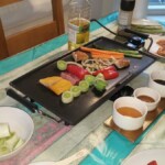 Grab some veggies and some meat and whack it on the grill.