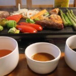 We had peanut sauce, sweet chilli and soy sauce for dipping.