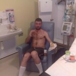 Look at those lovely socks. You get a free pair when you are booked into the hospital.