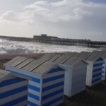 Hastings pier with Storm Brian