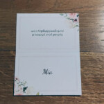 Flat table place name card.